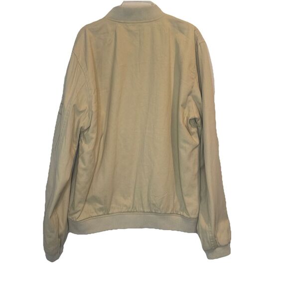 ASOS Men's TAN Beige Full Zip Oversized Flight Bomber Jacket Pockets Sz M - Picture 3 of 8